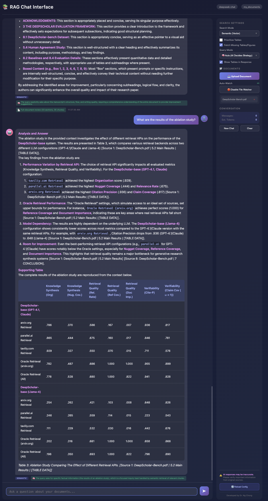 RAG Web Interface - Full Features
